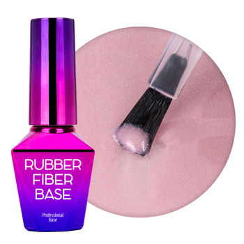 Base in gomma rinforzata con fibre di seta Molly Nails Rubber Fiber Base Silky Shimmer 10 g