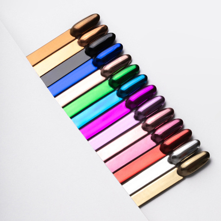 Polvere per decorazioni sulle unghie con effetto specchio MollyLac Glass Effect Navy n. 11