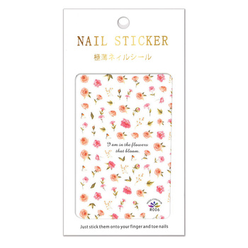 Thin self-adhesive flower nail stickers R006