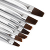 Set di pennelli piatti neri per gel, 7 pezzi