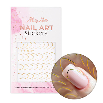 Self-adhesive nail stickers/ French/ French smile line 48 pcs gold STZ-CS169 MollyNails