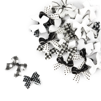 Décorations pour ongles : nœuds 3D MollyNails, blanc et noir, 30 pièces