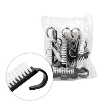 Petite brosse noire pour manucure et poussière, lot de 10