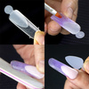 Combo system dual form silicone molds for French manicure MollyLac almond 12 pieces