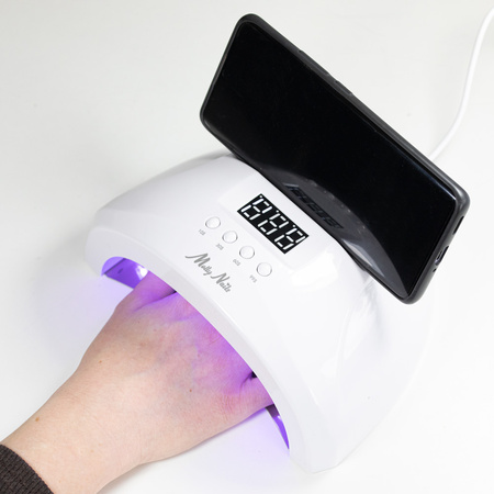 Lámpara UV/LED para uñas de 48 W de Molly Nails para esmaltes híbridos, geles y acrilogel, blanca, SUN 1S PRO, con cable de 3 m de longitud