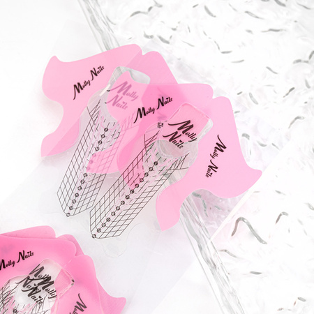 Modèles de chablons pour extension d'ongles Molly Nails, rose transparent, 200 pièces