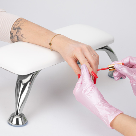 Підставка для манікюру на срібних ніжках Molly Nails, біла