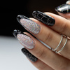 Гібридний лак Molly Nails Crackle Gel black, чорний, № 158, 8 г