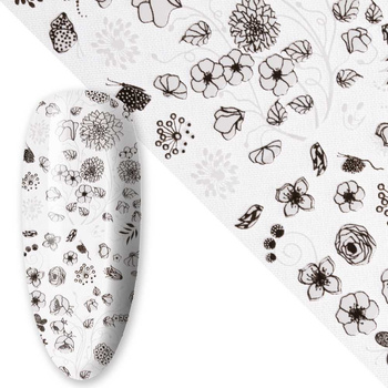 80 cm Flower White Nail Transfer Film No. 1