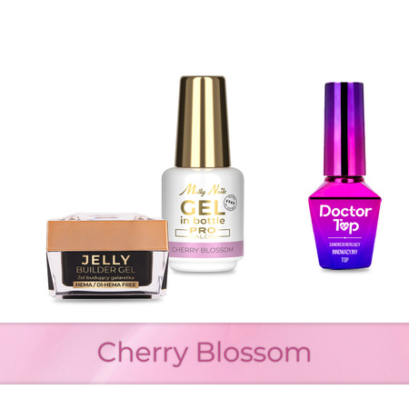 PRO MATCH SYSTEM 2+1 Cherry Blossom: 2 гелі LED/UV по 15 г: Jelly&Gel у флаконі + Doctor Top 10 г БЕЗКОШТОВНО