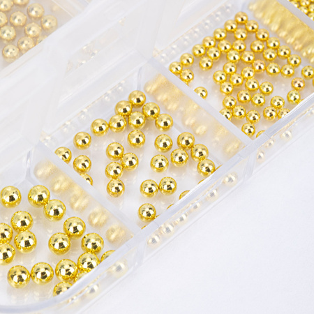 Kasetka z ozdobami bulion Molly Nails złoty gold 1000 sztuk