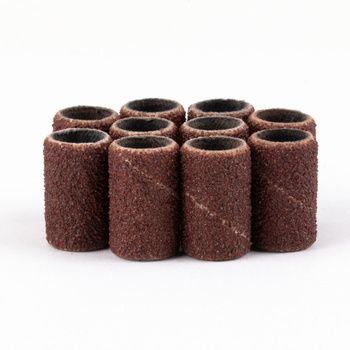 Capuchons pour manucure et pédicure mandrins embouts abrasifs cylindre 6 mm grain 120 AlleMed marron 10 pièces
