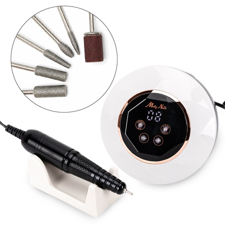 Fresatrice per unghie MollyNails da 68 W per manicure e pedicure, bianca, modello M23, 50.000 giri