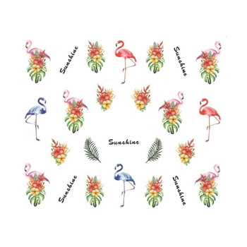 Adesivi ad acqua per unghie con fenicotteri YZW-3026