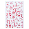 Autocollants pour ongles fins et adhésifs pour la Saint-Valentin R398, rouges