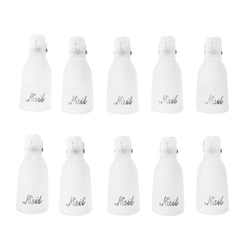 Clips for removing glitter from hybrid gel, transparent, 10 pcs