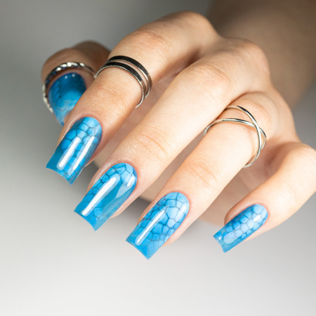 Top colorido sin necesidad de limpiar Crystal Glass Molly Nails Baby Blue sin HEMA ni Di-HEMA, 10 g