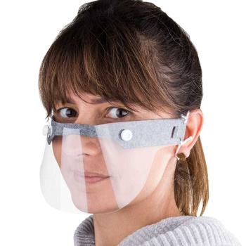 Reusable universal gray mini face shield for mouth and nose