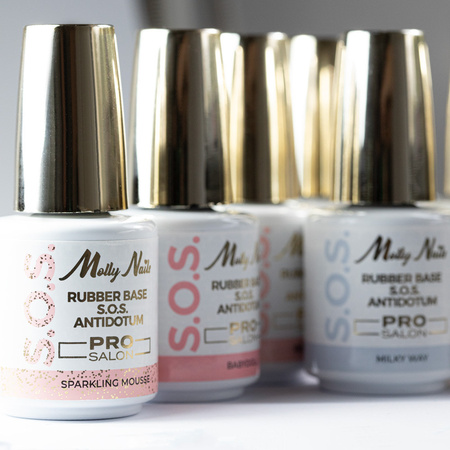 Base de caucho para uñas flexibles, manicura y pedicura, ideal para decoraciones. S.O.S. Antidotum Pro Salon Molly Nails Creme de Nude 15 g