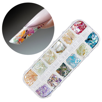 Crushed shells for decorating nails in a box No. 4