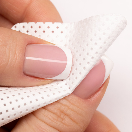Discos de algodón sin pelusa perforados para uñas Molly Nails, blancos, 5 x 5 cm, 200 unidades