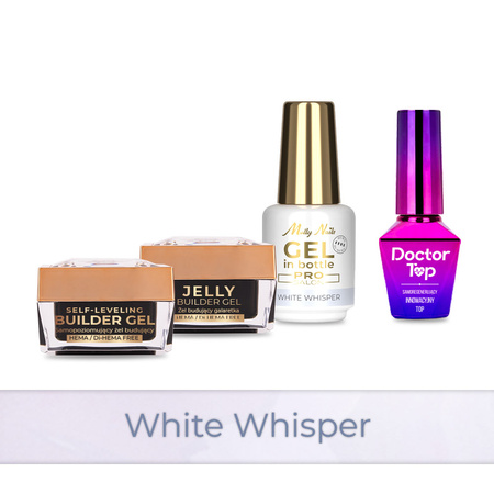 MollyNails PRO MATCH SYSTEM 3+1 White Whisper: 3 Aufbau-Gele + Doctor Top 10 g