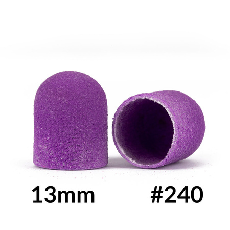 Capuchons pour pédicure 13 mm, grain 240, 10 pièces, Fabric Podo AlleMed, violet