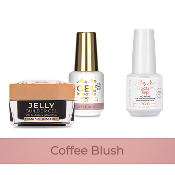 Molly Nails PRO MATCH SYSTEM 2+1 Coffee Blush: 2 geles de construcción + Doctor Top 15 g