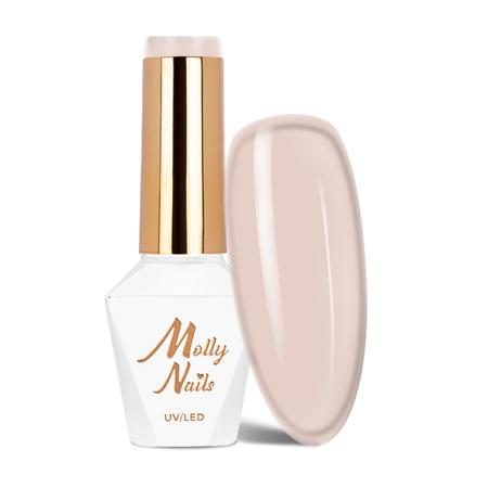 Esmalte híbrido MollyNails French Manicure Delicate Brown sin HEMA ni Di-HEMA, 8 g, n.º 132