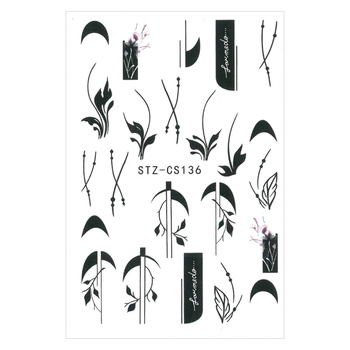 Thin self-adhesive nail stickers with plants STZ-CS136