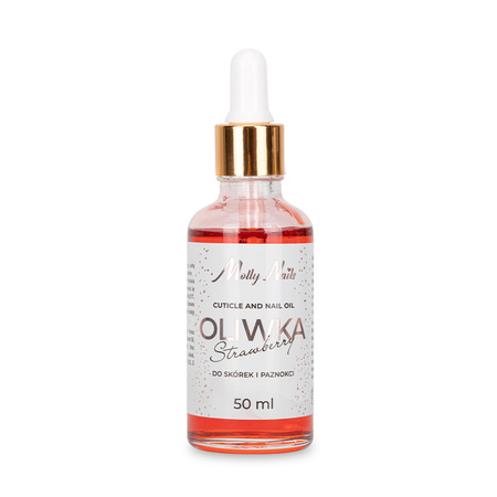 Aceite para cutículas y uñas con gotero Strawberry MollyNails 50 ml
