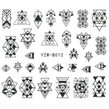 YZW-B012 geometric water decals for nails