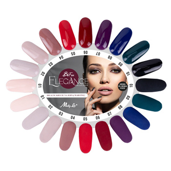 MollyLac BeFree Elegance gloss and matte color chart, 10 colors