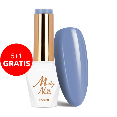 5+1 free Molly Nails Blue Sky Butterfly Blue HEMA/Di-HEMA Free hybrid nail polish 8g No. 112