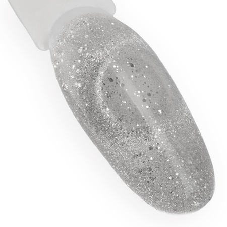 Magnetyczny lakier hybrydowy z efektem kociego oka Cat Eye Foxy Eyes Silver Grey MollyLac 10g Nr 550