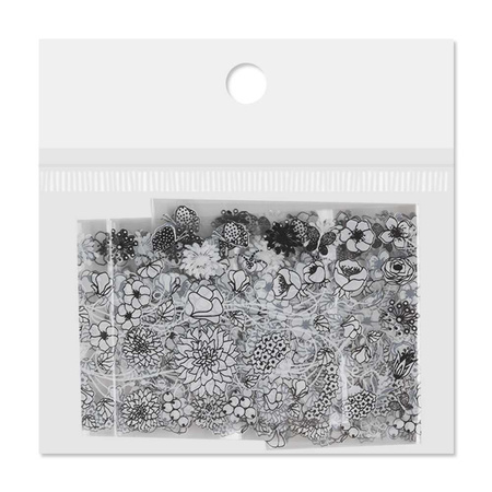 Pellicola transfer per unghie 80 cm Flower white n. 1