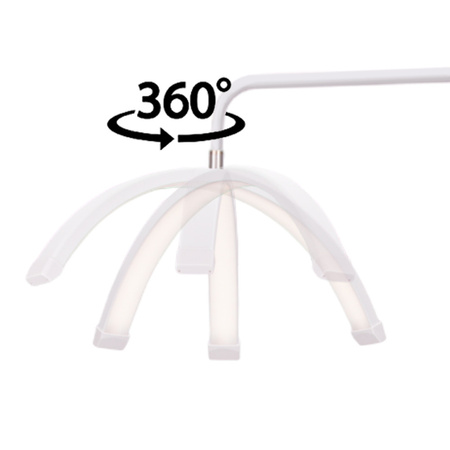 Lámpara LED de belleza de arco de 30 W, de pie, sin sombras, blanca, modelo HD-M6X