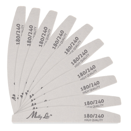 Lime à ongles Safe Pack Boat Half Moon MollyLac Zebra 180/240 Haute qualité 1 pièce