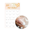Adhesivos para uñas 5D / French / Línea de sonrisa francesa, 20 unidades, blanco, SD-2289