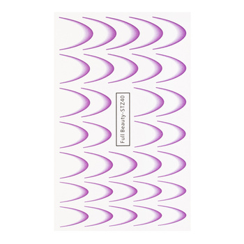 Adesivi ad effetto sfumato per unghie / French / Ombre / Linea del sorriso francese, 33 pezzi, viola, STZ40