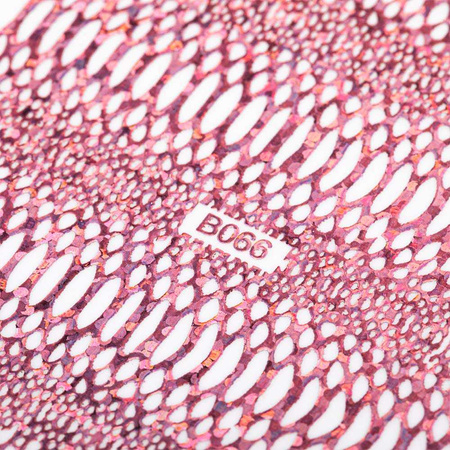 Autocollants pour ongles fins, irisés, motif peau de serpent « Snake Skin » rose
