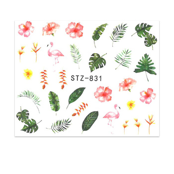 Wasseraufkleber für Nägel mit Flamingos STZ-831