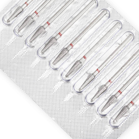 Lot de 10 fraises diamantées en forme de poire, rouge pâle