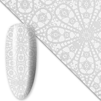 Lámina de transferencia para uñas, 80 cm, blanca, n.º 14