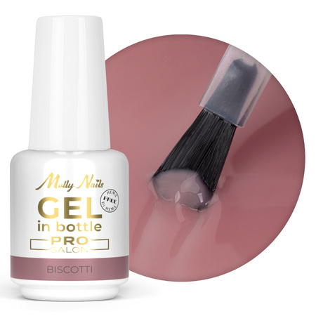 Gel modellante in flacone con pennellino Gel in Bottle Molly Nails Pro Salon Biscotti senza HEMA/Di-HEMA 15 g