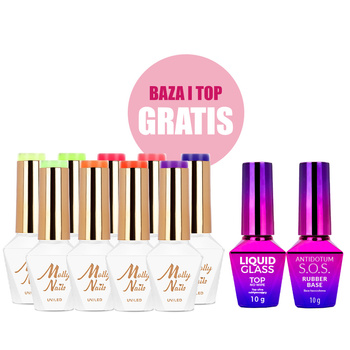 Набір із 9 кольорів Vivid Vibes без HEMA/Di-HEMA + основа та топ-покриття БЕЗКОШТОВНО (S.O.S. Antidotum, Рідина для акрилу)