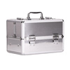 Cosmetic case M for nail polish, silver with silver fittings