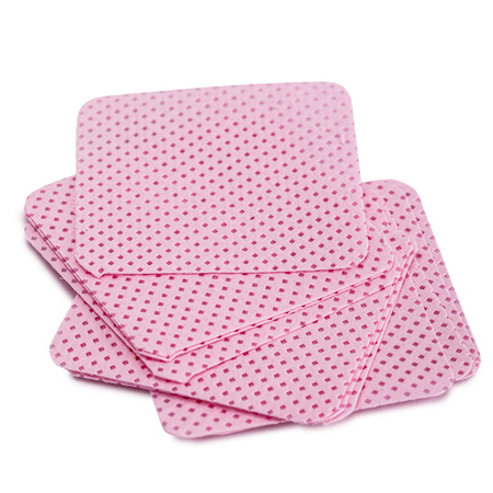 Disques de coton non pelucheux perforés pour les ongles Molly Nails, roses, 5 x 5 cm, 200 pièces