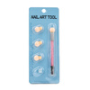 Pinceau éponge double face pour ombre et nail art avec tampon et strass roses