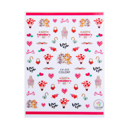 Thin self-adhesive Valentine's Day nail stickers CA-233